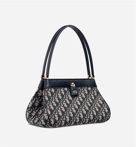 Medium Dior Key Bag Blue Dior Oblique Jacquard